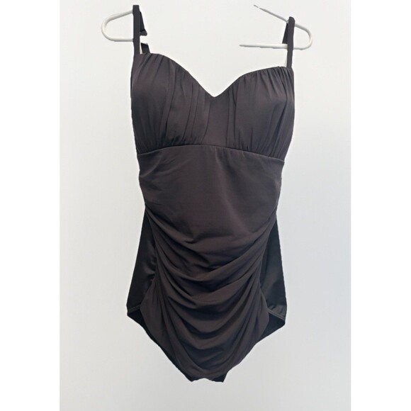 MIRACLESUIT Black Rialto Ruched Slimming Control One-Piece Swimsuit 22W = 2X - Picture 4 of 10